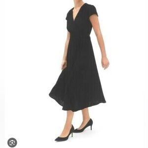 Gap women’s midi wrap dress- black- XS